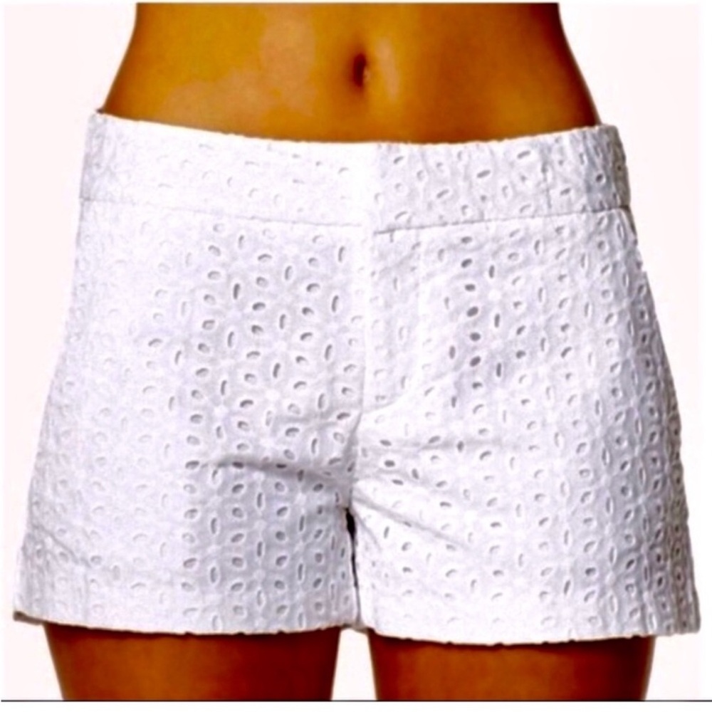 Cynthia Rowley White Cotton Eyelet Shorts size 8 Summer Chic